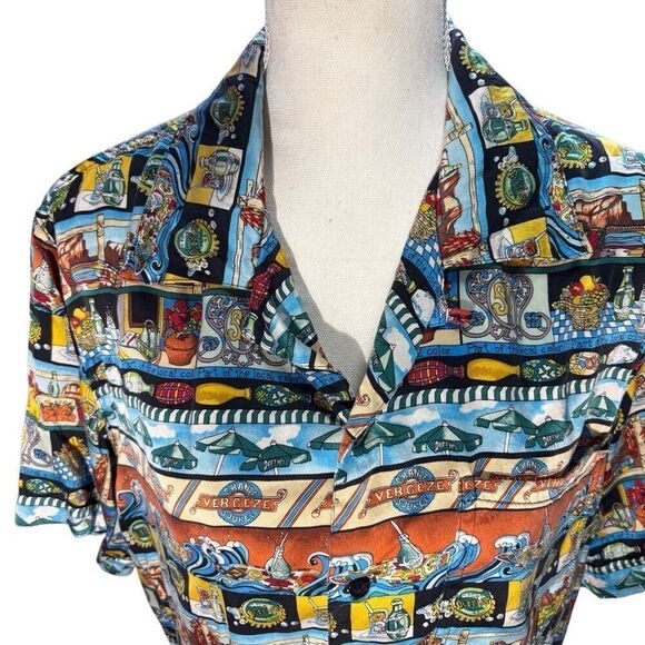 Rare 1992 Nicole Miller Perrier Silk Top Sz Small - Picture 3 of 10